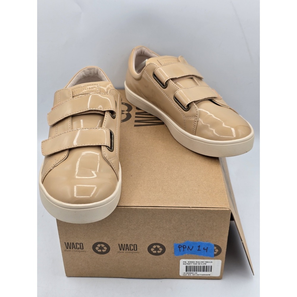 NEW Revitalign Orthotic Tan Solid Sneakers Malibu Bella Patent Sz 8.5 W